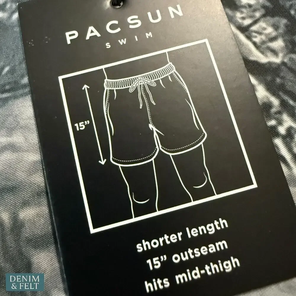 PacSun Grey Camo Swim Trunks‎ Men’s Medium 4.5” Inseam 15” Outseam NEW